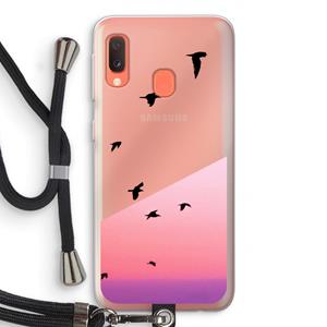CaseCompany Fly away: Samsung Galaxy A20e Transparant Hoesje met koord