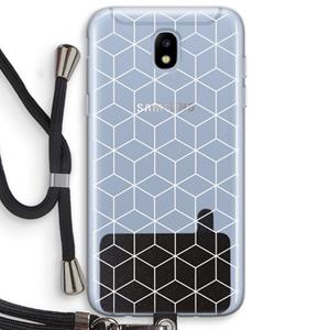 CaseCompany Zwart-witte kubussen: Samsung Galaxy J5 (2017) Transparant Hoesje met koord