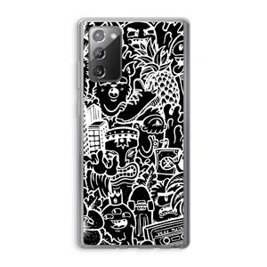 CaseCompany Vexx Black Mixtape: Samsung Galaxy Note 20 / Note 20 5G Transparant Hoesje