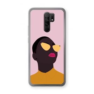 CaseCompany Yellow glasses: Xiaomi Redmi 9 Transparant Hoesje