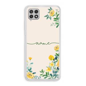 CaseCompany Gele bloemen: Samsung Galaxy A22 4G Transparant Hoesje