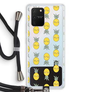 CaseCompany Ananas: Samsung Galaxy S10 Lite Transparant Hoesje met koord