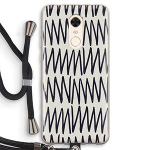 CaseCompany Marrakech Zigzag: Xiaomi Redmi 5 Transparant Hoesje met koord