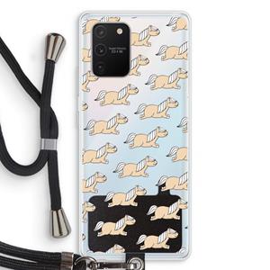 CaseCompany Ponys: Samsung Galaxy S10 Lite Transparant Hoesje met koord