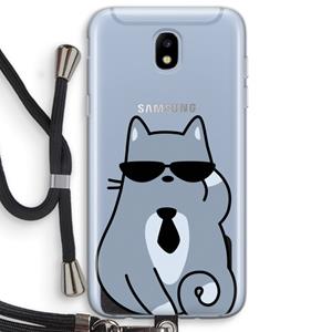 CaseCompany Cool cat: Samsung Galaxy J5 (2017) Transparant Hoesje met koord