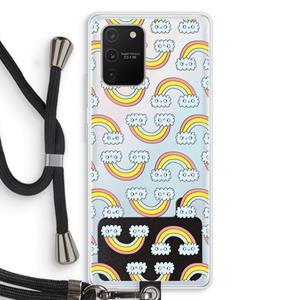 CaseCompany Regenboog: Samsung Galaxy S10 Lite Transparant Hoesje met koord