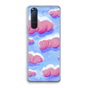 CaseCompany Roze wolken met vogels: Sony Xperia 5 II Transparant Hoesje