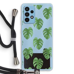 CaseCompany Monstera leaves: Samsung Galaxy A52 Transparant Hoesje met koord