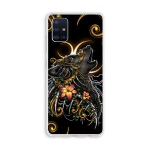 CaseCompany Huilende Wolf: Galaxy A51 4G Transparant Hoesje