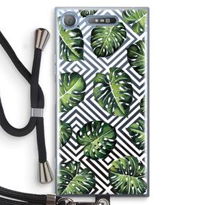 CaseCompany Geometrische jungle: Sony Xperia XZ1 Transparant Hoesje met koord
