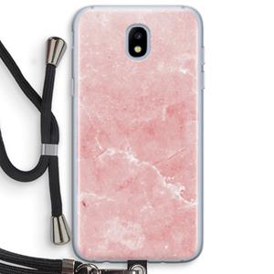 CaseCompany Roze marmer: Samsung Galaxy J5 (2017) Transparant Hoesje met koord