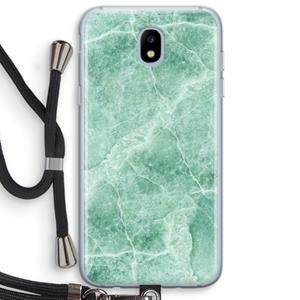 CaseCompany Groen marmer: Samsung Galaxy J5 (2017) Transparant Hoesje met koord