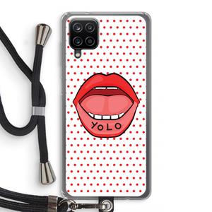 CaseCompany Yolo Denise: Samsung Galaxy A12 Transparant Hoesje met koord