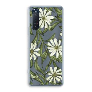 CaseCompany Wit bloemenpatroon: Sony Xperia 5 II Transparant Hoesje