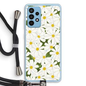CaseCompany Summer Daisies: Samsung Galaxy A52 Transparant Hoesje met koord
