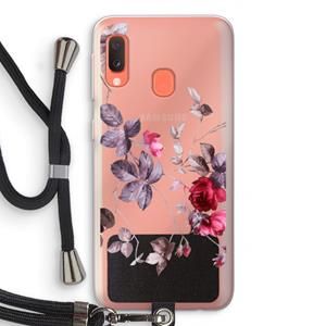 CaseCompany Mooie bloemen: Samsung Galaxy A20e Transparant Hoesje met koord
