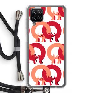 CaseCompany Dogs: Samsung Galaxy A12 Transparant Hoesje met koord