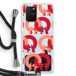 CaseCompany Dogs: Samsung Galaxy S10 Lite Transparant Hoesje met koord