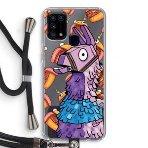 CaseCompany Loot Burger: Samsung Galaxy M31 Transparant Hoesje met koord