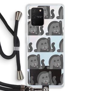 CaseCompany Cats: Samsung Galaxy S10 Lite Transparant Hoesje met koord