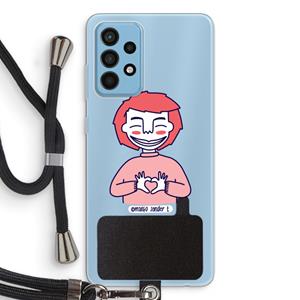 CaseCompany Hartje: Samsung Galaxy A52 Transparant Hoesje met koord