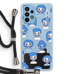 CaseCompany Gezichtjes: Samsung Galaxy A52 Transparant Hoesje met koord
