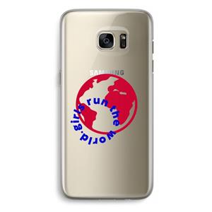 CaseCompany Run The World: Samsung Galaxy S7 Edge Transparant Hoesje