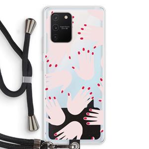 CaseCompany Hands pink: Samsung Galaxy S10 Lite Transparant Hoesje met koord