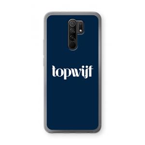 CaseCompany Topwijf Navy: Xiaomi Redmi 9 Transparant Hoesje