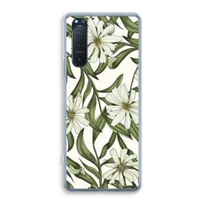 CaseCompany Wit bloemenpatroon: Sony Xperia 5 II Transparant Hoesje