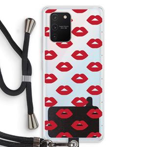 CaseCompany Lips: Samsung Galaxy S10 Lite Transparant Hoesje met koord
