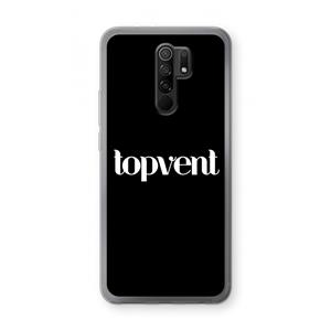 CaseCompany Topvent Zwart: Xiaomi Redmi 9 Transparant Hoesje