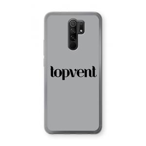 CaseCompany Topvent Grijs Zwart: Xiaomi Redmi 9 Transparant Hoesje