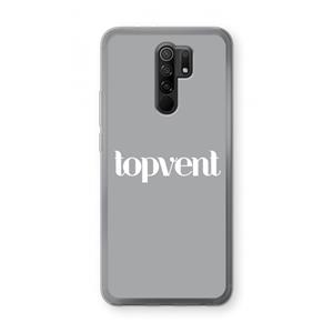 CaseCompany Topvent Grijs Wit: Xiaomi Redmi 9 Transparant Hoesje