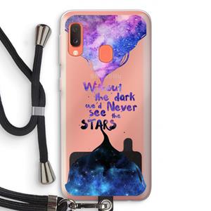 CaseCompany Stars quote: Samsung Galaxy A20e Transparant Hoesje met koord