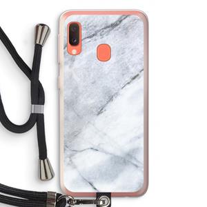 CaseCompany Witte marmer: Samsung Galaxy A20e Transparant Hoesje met koord