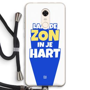CaseCompany Laat de zon in je hart: Xiaomi Redmi 5 Transparant Hoesje met koord