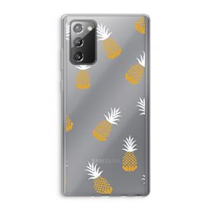 CaseCompany Ananasjes: Samsung Galaxy Note 20 / Note 20 5G Transparant Hoesje