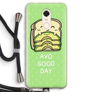 CaseCompany Avo Good Day: Xiaomi Redmi 5 Transparant Hoesje met koord