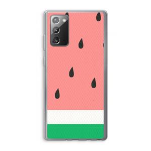 CaseCompany Watermeloen: Samsung Galaxy Note 20 / Note 20 5G Transparant Hoesje