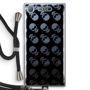 CaseCompany Musketon Skulls: Sony Xperia XZ1 Transparant Hoesje met koord