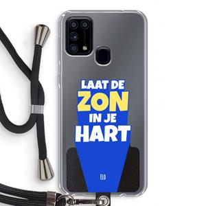 CaseCompany Laat de zon in je hart: Samsung Galaxy M31 Transparant Hoesje met koord