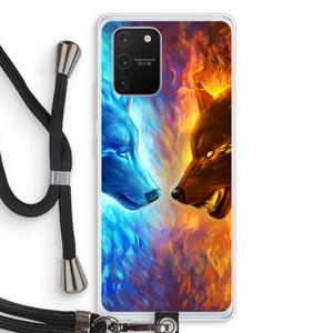 CaseCompany Fire & Ice: Samsung Galaxy S10 Lite Transparant Hoesje met koord