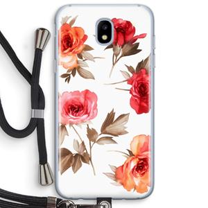 CaseCompany Roosjes: Samsung Galaxy J5 (2017) Transparant Hoesje met koord
