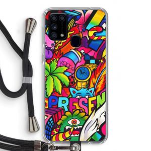 CaseCompany Represent: Samsung Galaxy M31 Transparant Hoesje met koord