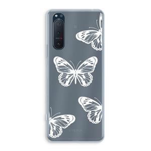 CaseCompany White butterfly: Sony Xperia 5 II Transparant Hoesje