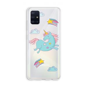 CaseCompany Vliegende eenhoorn: Galaxy A51 4G Transparant Hoesje