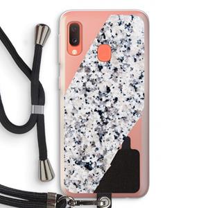 CaseCompany Gespikkelde marmer: Samsung Galaxy A20e Transparant Hoesje met koord