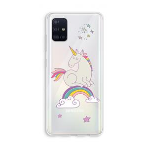 CaseCompany Regenboog eenhoorn: Galaxy A51 4G Transparant Hoesje