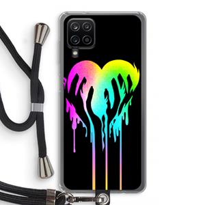 CaseCompany Hold My Heart: Samsung Galaxy A12 Transparant Hoesje met koord